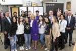 First Lady Jill Biden, Commerce Secretary Gina Raimondo, Labor Secretary Marty Walsh, and Education Secretary Miguel Cardona at Rolling Meadows High School in Chicago