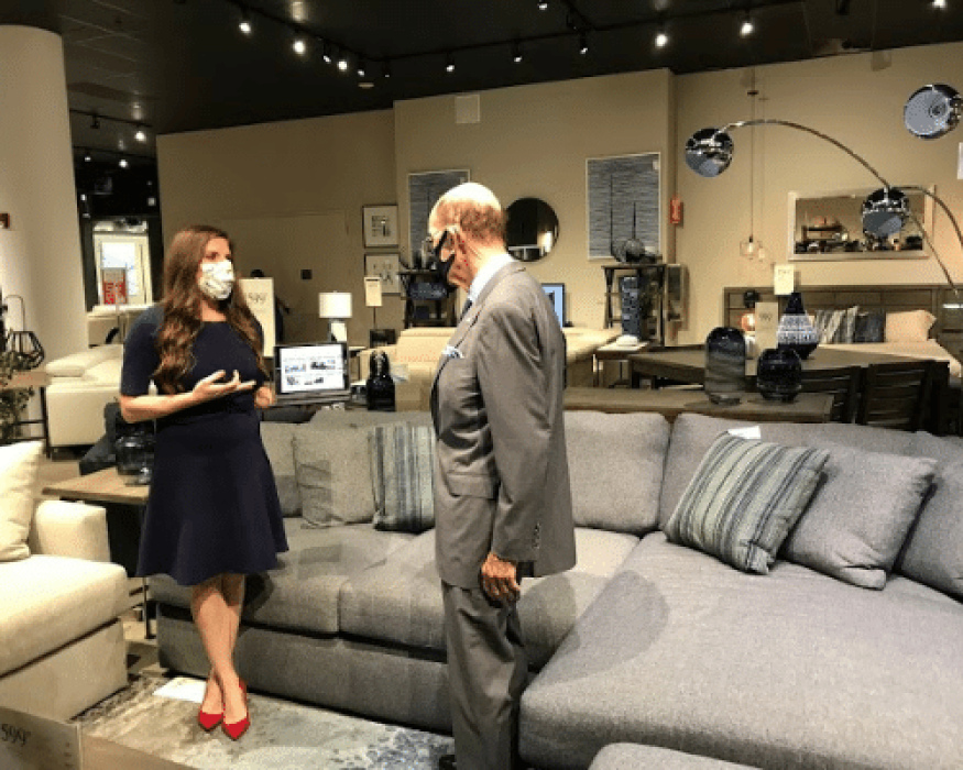 Secretary Ross toured the show floor and warehouse at City Furniture in Florida