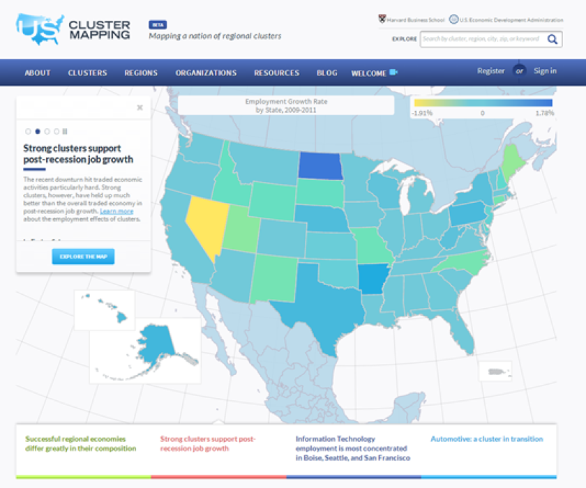 Data driving development: EDA releases new cluster mapping tool to help spur regional economic growth 