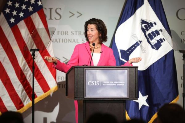 Commerce Secretary Gina Raimondo addresses President Biden’s historic CHIPS and Science Act at the Center for Strategic and International Studies.