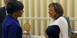 Secretary Penny Pritzker Meets with Governor of New Mexico Susana Martinez at the 2015 SelectUSA Investment Summit.