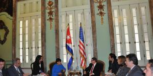 Secretary Pritzker (center left) meets with Cuban Foreign Minister Rodriguez