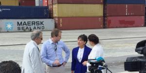 Secretary Penny Pritzker (second from left) visits the Mariel Special Development Zone in Cuba
