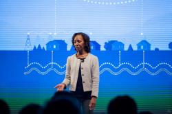 Marian Croak speaks at the Google for India event in 2015. (Photo courtesy of Google)