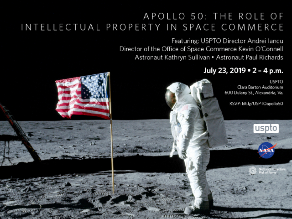 USPTO Graphic on Apollo 50 July 23, 2019 event.