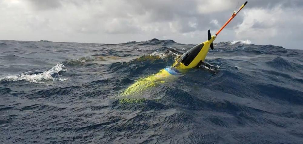 Photo of a NOAA underwater glider, an autonomous underwater vehicle (AUV). 