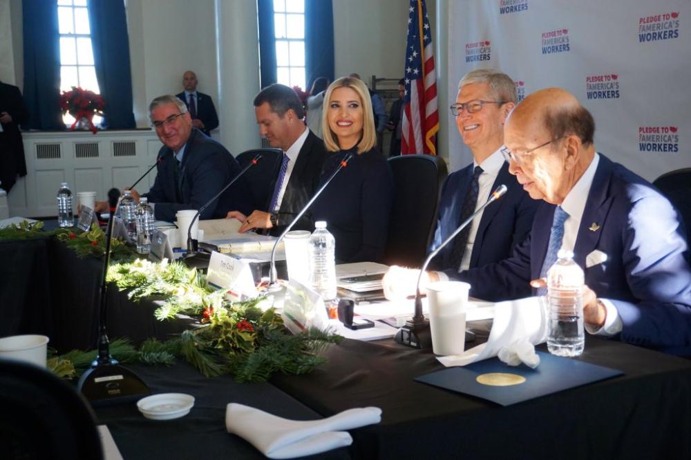 Commerce Secretary Wilbur Ross, Tim Cook, Ivanka Trump 