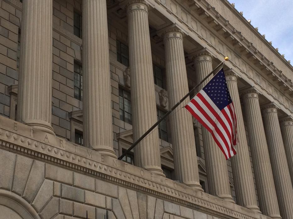 Commerce Building with US Flag