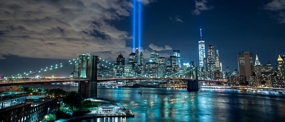 Photo of the Tribute in Light at the 9/11 Memorial & Museum in New York City.