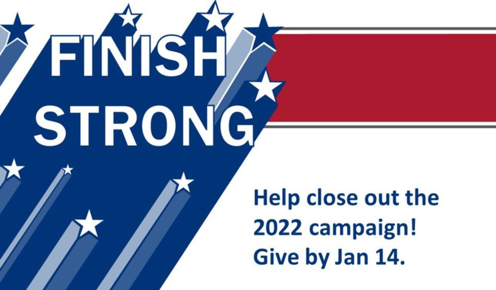 Finish Strong! Remember, Jan 14, 2023 is the final day to give using the CFC Online Giving System.