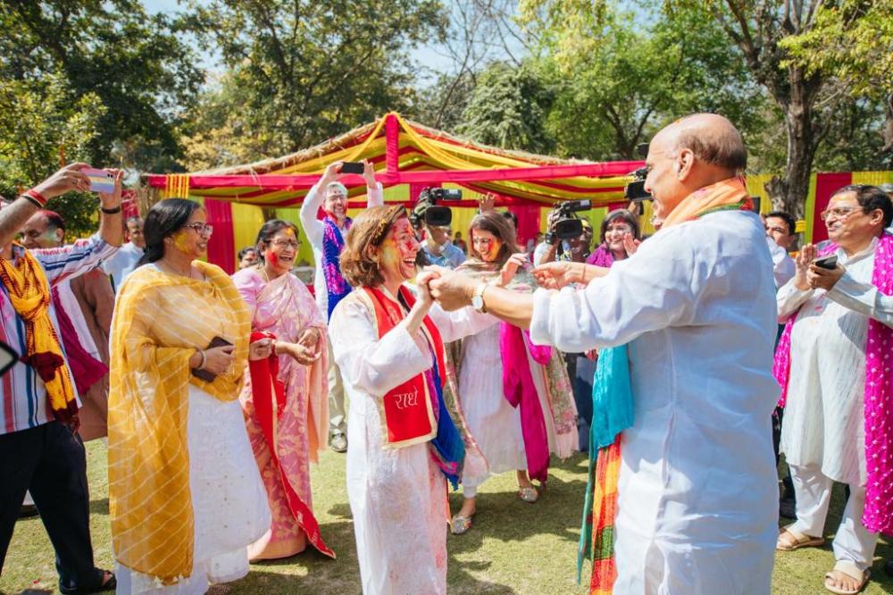 Secretary Raimondo at the annual Hindu festival Holi in New Delhi, India