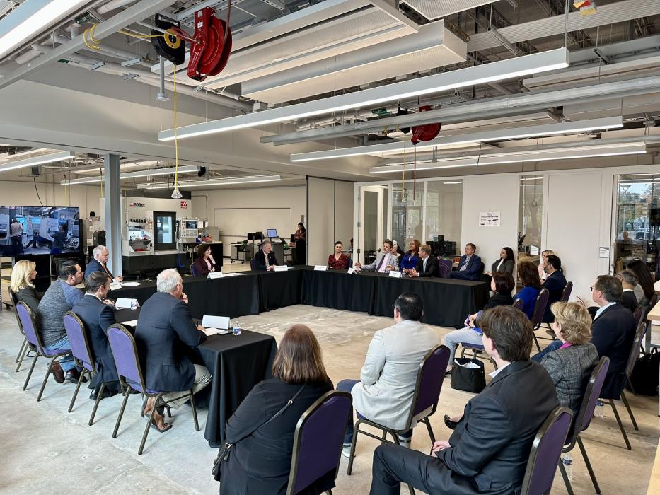 U.S. Commerce Secretary Gina Raimondo hosts a roundtable to discuss the CHIPS and Science Act in Austin, Texas