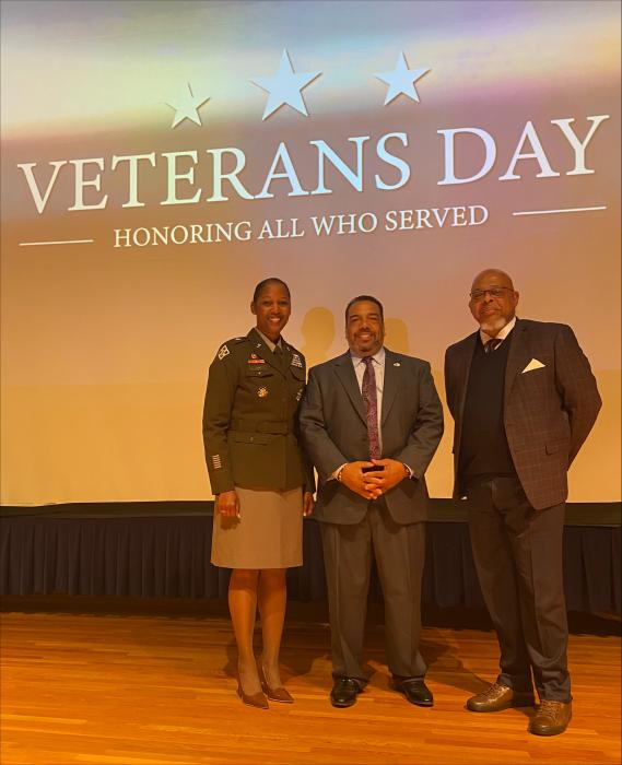Brigadier General Antoinette Gant, Army Enterprise Marketing Office, Manpower & Reserve Affairs; Charles Clark Jr., Director, Office of Human Capital Strategy, Office of Human Resources Management; and Chief Master Sergeant Victor Allen (U.S. Air Force Retired). 