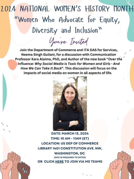 2024 National Women's History Month "Women who Advocate for Equity, Diversity and Inclusion" Event Flyer