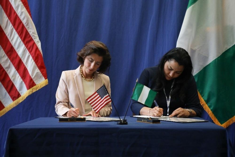 In Washington on Thursday, U.S. Secretary of Commerce Gina Raimondo and Nigeria's Minister of Investment, Trade, and Industry, Dr. Doris Nkiruka Uzoka-Anite, signed an MOU to establish the U.S.-Nigeria Commercial and Investment Partnership. 
