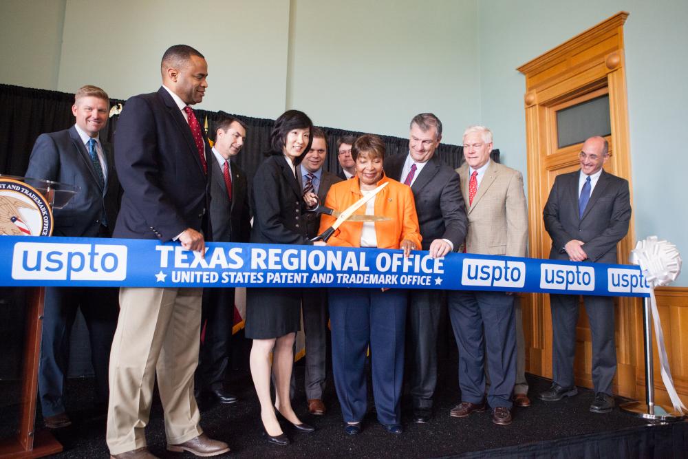 Ribbon cutting at the official opening of the United States Patent and Trademark Office's Texas Regional Office