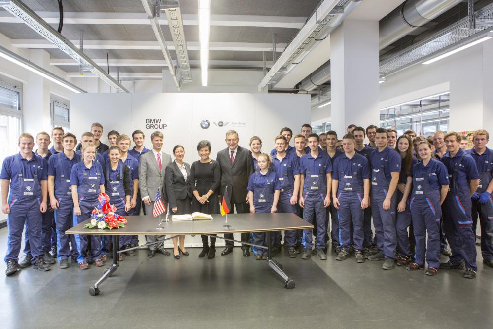 Secretary Pritzker is joined by BMW’s CEO Dr. Norbert Reithofer, Head of Apprentice Training Jan Eggert and BMW’s Apprentice Training Program students