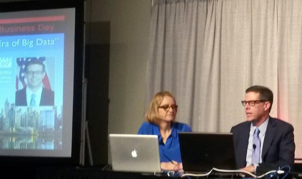 Jennifer van der Meer and Under Secretary Mark Doms at NYC STRATA + Hadoop World Conference