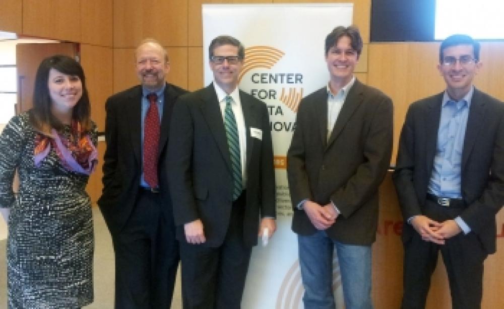 Under Secretary for Economic Affairs Mark Doms (center) along with Erie Meyer, Joel Gurin, Waldo Jaquith, and Daniel Castro at the Center for Data Innovation hosted "The Economic Benefits of Open Data" event