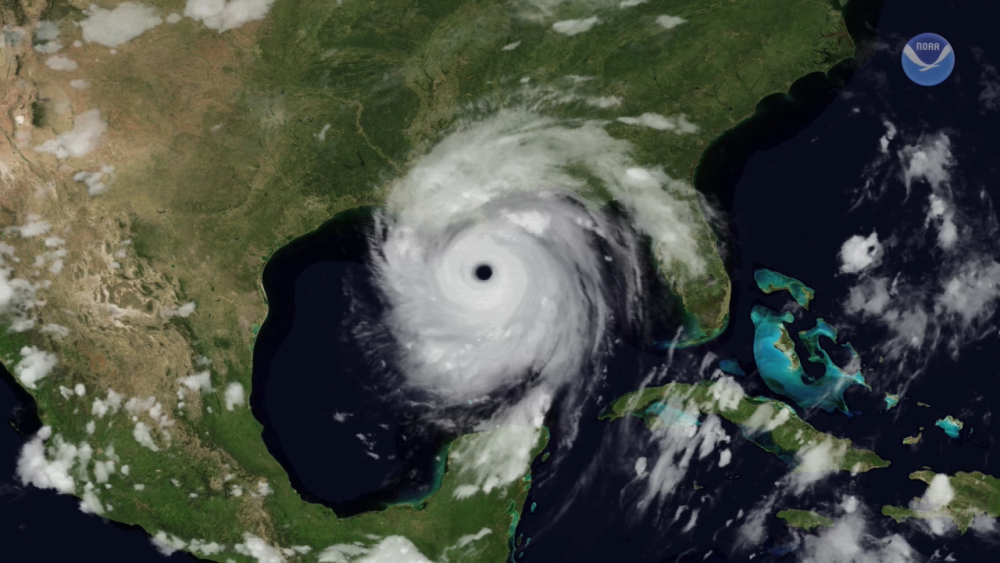 Satellite Image of Hurricane Katrina off the coast of Louisiana