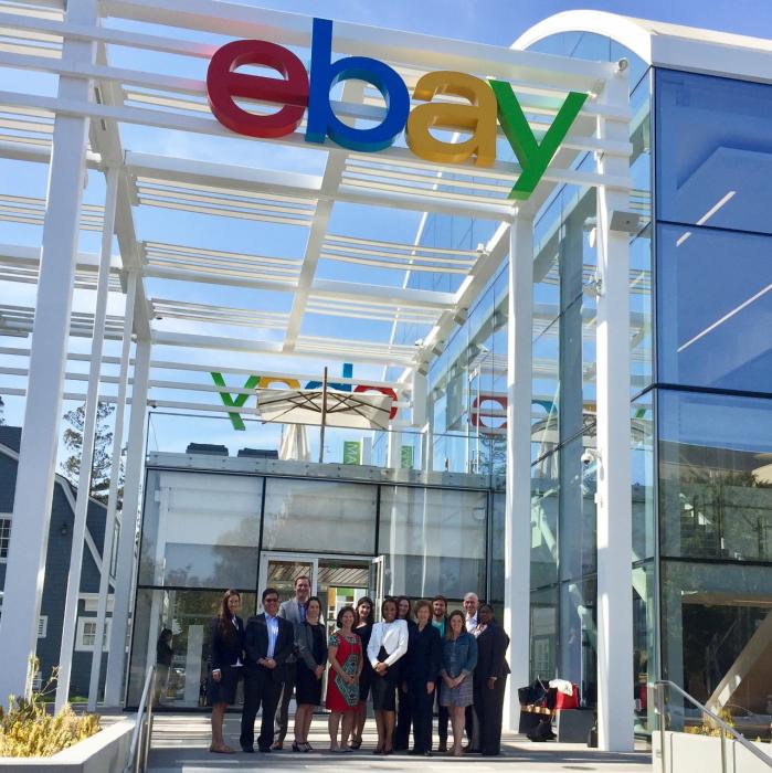 eBay’s Tekedra Mawakana, Vice President for Global Government Relations and Public Policy, and Caitlin Brosseau, Senior Manager for Government Relations, host the Department of Commerce's Digital Attaches for a tour of eBay’s Silicon Valley campus