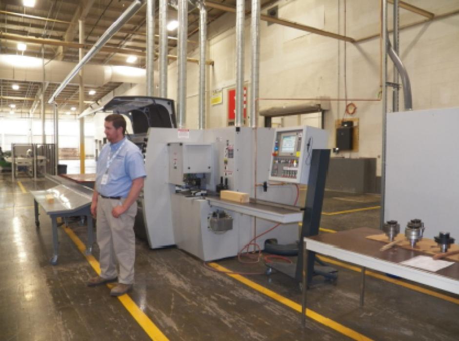 Matt Krahn who found employment after taking the Accelerated CNC Training class, offered by the Massachusetts Manufacturing Extension Partnership (MassMEP)