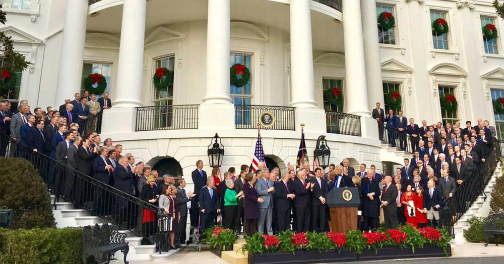 Photo of White House event celebrating passage of the Tax Cuts and Jobs Act.