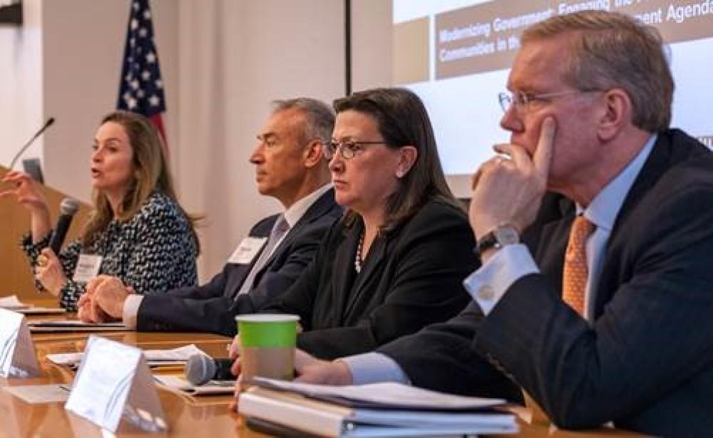 Karen Dunn Kelly addresses the President’s Management Agenda at recent meeting of the President’s Management Council.