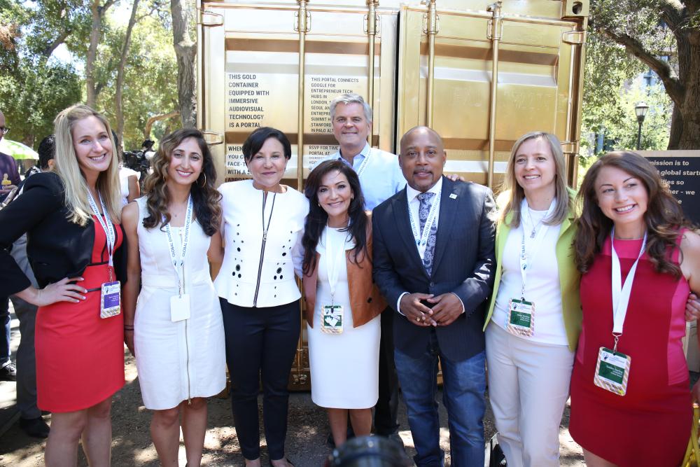 Secretary Pritzker and PAGE Members Outside the Google Portal to Mexico City Incubator