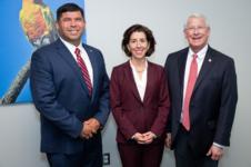 Senator Wicker and Secretary Raimondo with Chief Cyrus Ben of the Mississippi Band of Choctaw Indians.