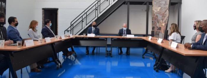 Deputy Secretary Don Graves, Congressman Mike Doyle and roundtable participants at Energy Innovation Center in Pittsburgh, PA. 