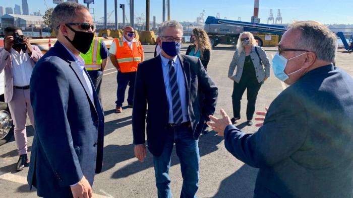 Deputy Secretary Graves at a tour of the Port of Seattle and the Terminal 5 project.