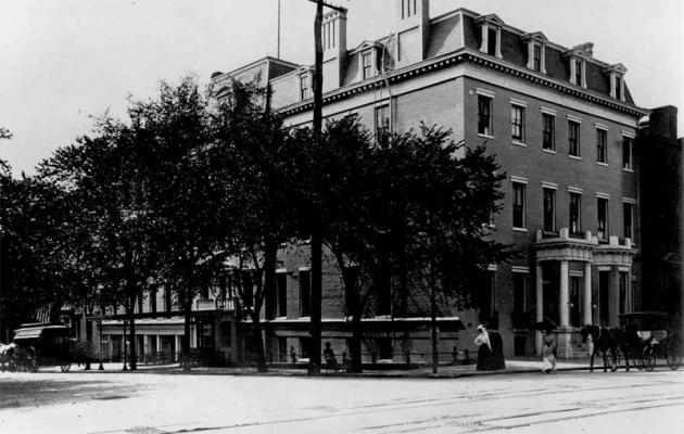 Photo of the Wormley Hotel at 1500 H Street, NW, Washington, D.C. It was opened in 1871.
