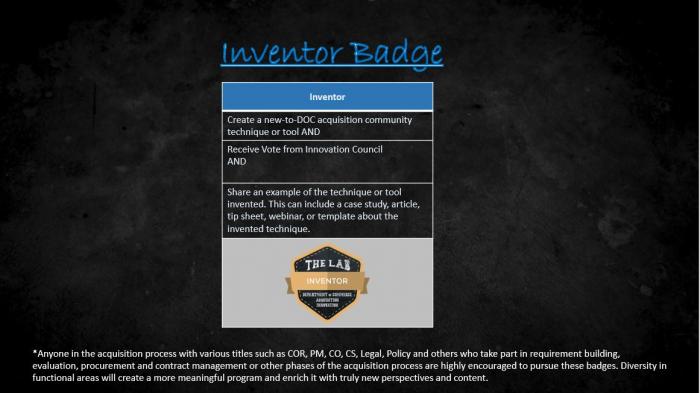 Inventor Badge requirements