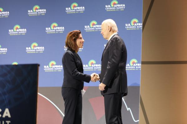 Commerce Secretary Gina Raimondo joins President Biden as he announces $15 billion in two-way trade and investment commitments, deals, and partnerships between the U.S. and Africa. 