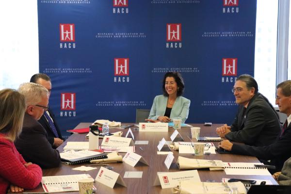 Commerce Secretary Gina Raimondo participated in a roundtable discussion with National Hispanic-Serving Institutions (HSIs) 