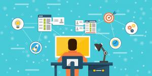 Person at computer - online learning