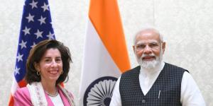 Commerce Secretary Gina Raimondo and Prime Minister of India Narendra Modi
