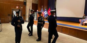 Photo of the United States Coast Guard Silent Drill Team. 