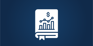 book with financial symbols