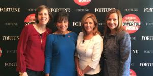 Secretary Pritzker with GM CEO Mary Barra,  Senior Editor at Large for Fortune Patricia Sellers, and  Washington Editor for Fortune Nina Easton at the Fortune Most Powerful Women Summit