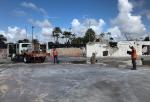 The Thumper, a mini “mobile shaker,” custom-built at the University of Texas at Austin, sent waves of specific frequencies into the ground at the site of the former Champlain Towers South building in Surfside, Florida. Photo Credit: NIST