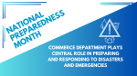 National Preparedness Month: Commerce Department Plays Central Role in Preparing and Responding to Disasters and Emergencies